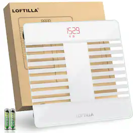 Loftilla - Bluetooth Body Fat Scale, 400 lb, BMI & Muscle Mass - White