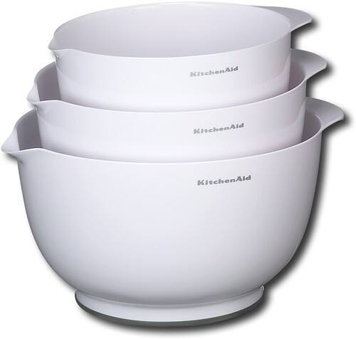Front Standard. KitchenAid - Mixing Bowls with Spouts - White.