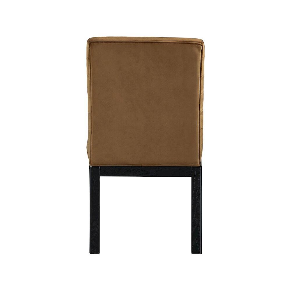 Alt View 3. Meridian Furniture - Evelyn Saddle Velvet Dining Chair - Brown.