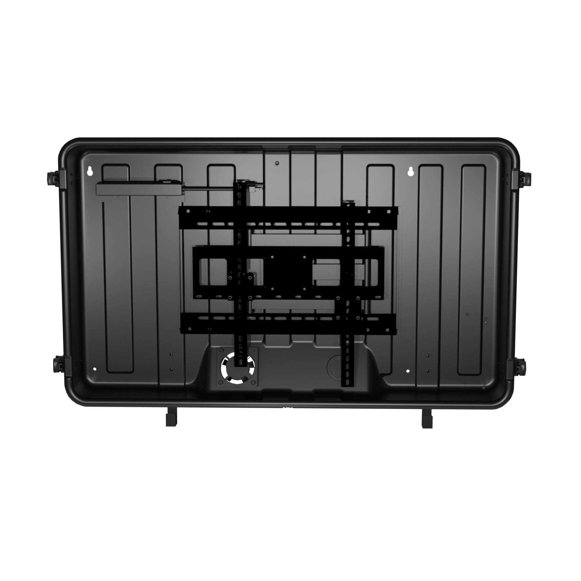 Alt View 12. Storm Shell - Deluxe Weatherproof 44”  Outdoor TV Enclosure with Full Motion TV Mount Included - Black.