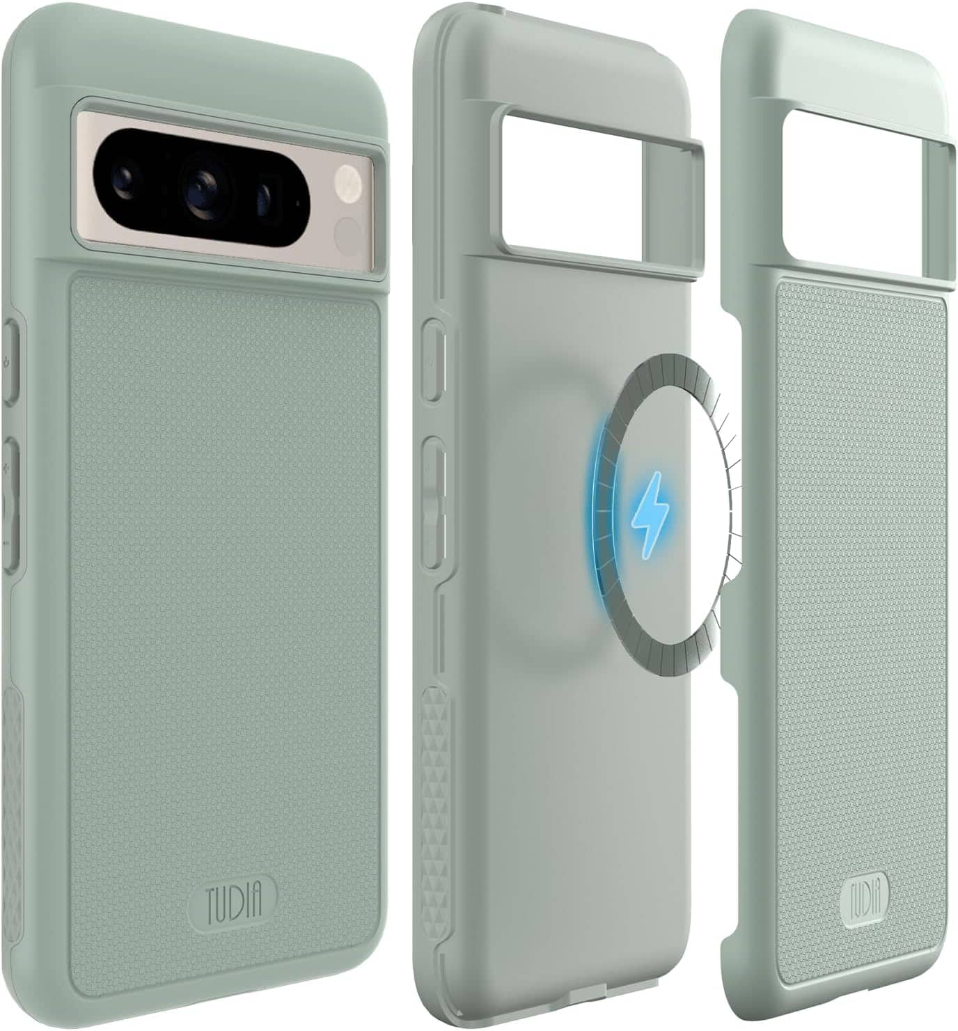 TUDIA - MergeGrip for Google Pixel 8 Pro Case 2023 Magsafe Compatible - Green Lily - Magnetic Green Lily