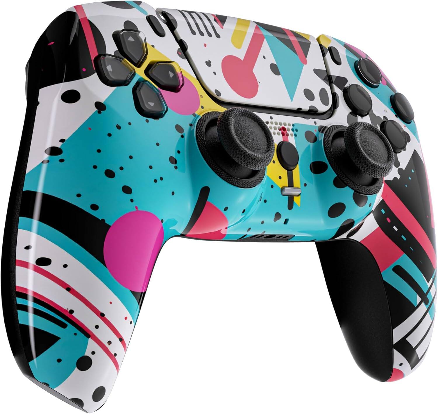 Left. Custom Controllerzz - Custom Wireless Controller for PS5 - Retro Abstract.