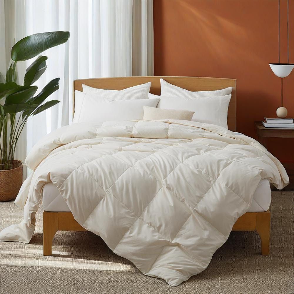Peace Nest - Ultra Soft All Season Down Feather Comforter, King - Ivory
