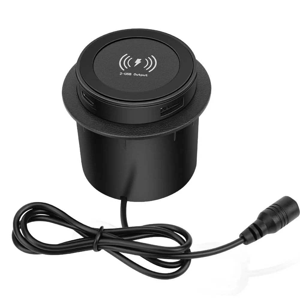Cluzine - Built-in Wireless Charger T9, 15W Embedded Wireless Charging Pad with USB Port & Multifunctional Design