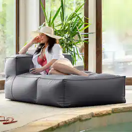 Jaxx - Baya Outdoor Chaise - Luxurious Chaise Sun Lounger for Poolside or Hospitality - Charcoal