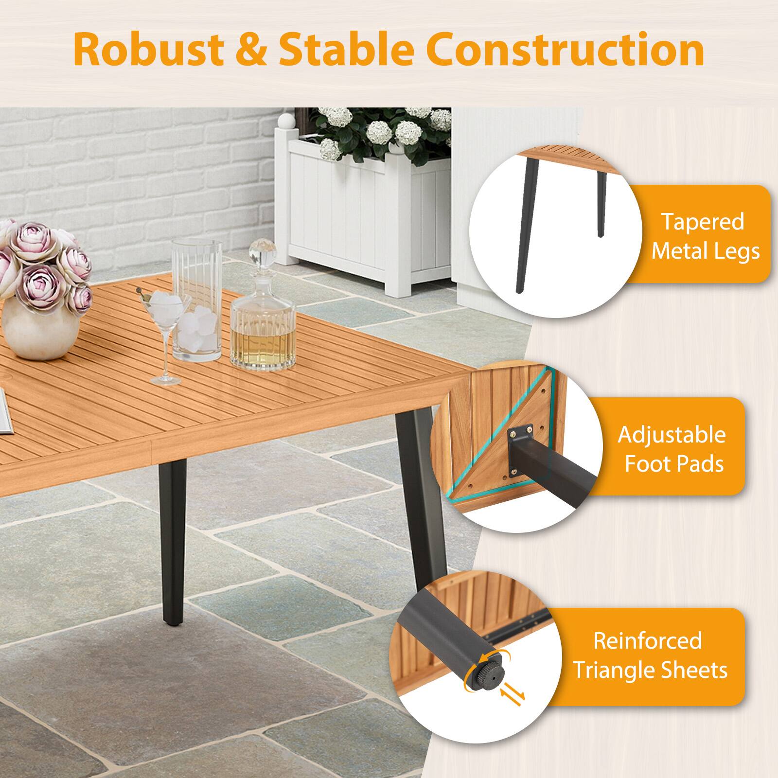 Robust & Stable Construction  
- Tapered Metal Legs  
- Adjustable Foot Pads  
- Reinforced Triangle Sheets