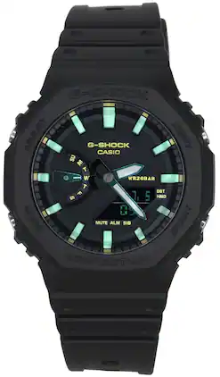 Casio - G-Shock Analog Digital Resin Strap Dial Quartz GA-2100RC-1A 200M Men's Watch - Black