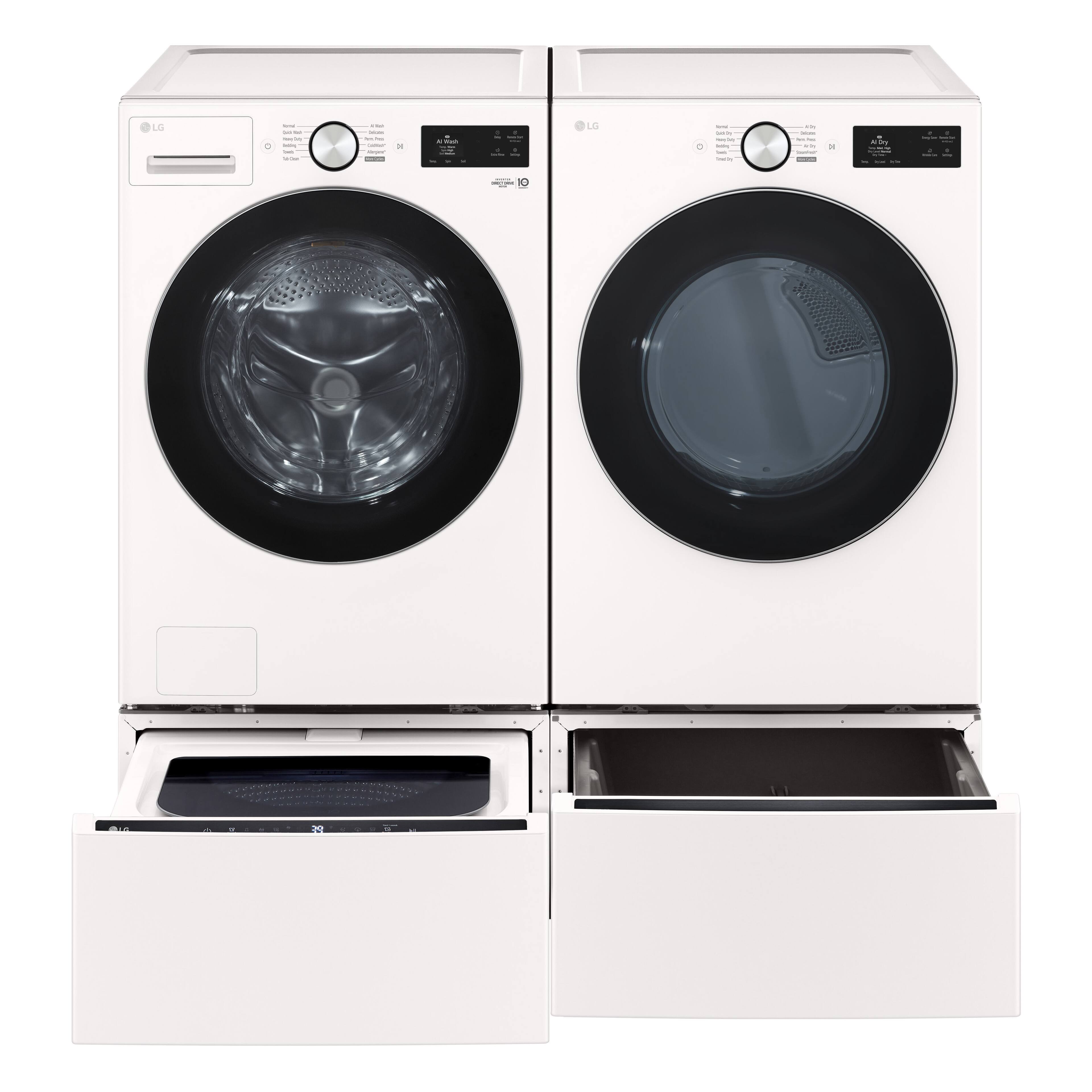 Alt View 21. LG - 7.4 Cu. Ft. Smart Gas Dryer with Steam and AI Sensor Dry - Alpine White.