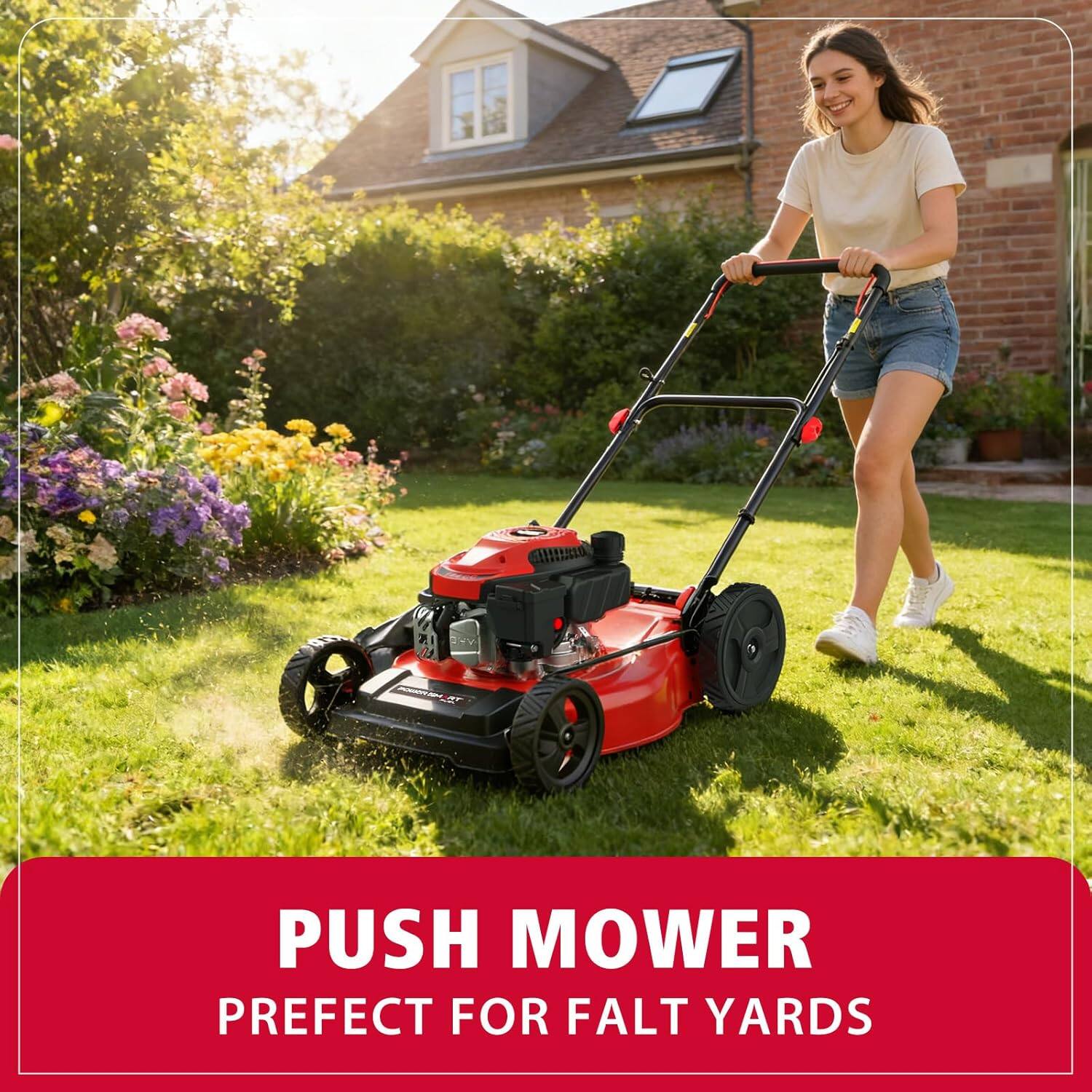 PUSH MOWER  
PREFECT FOR FALT YARDS
