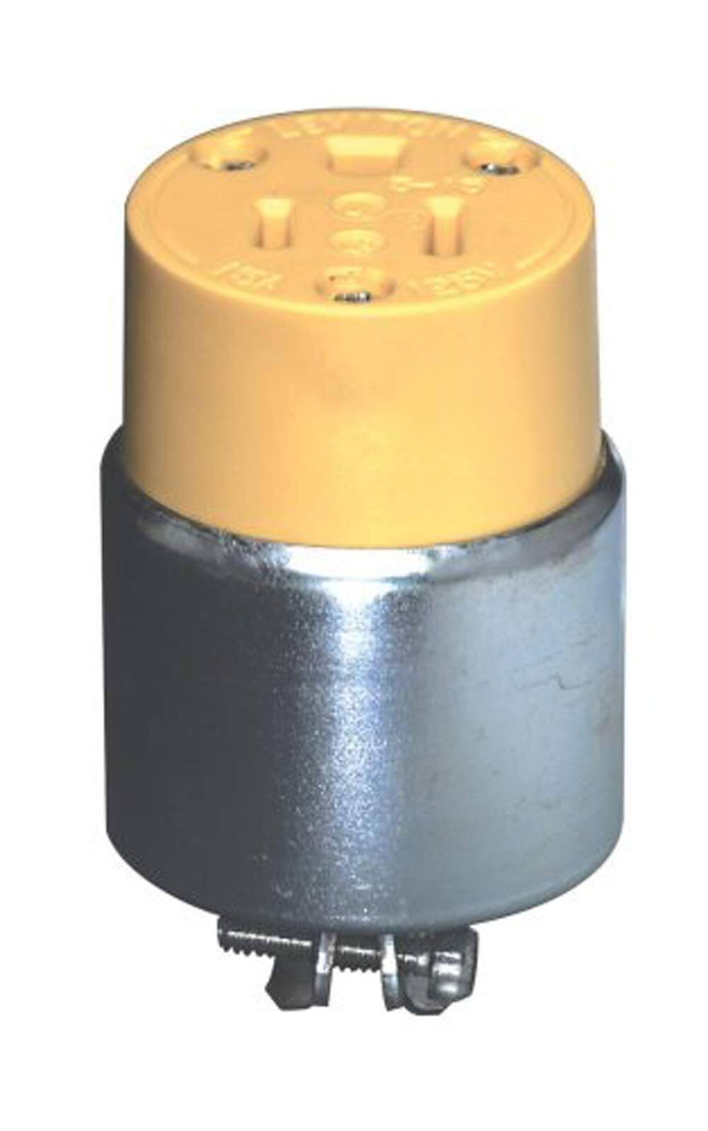 Leviton - Commercial Armored Ground/Straight Blade Connector 5-15R 2 Pole 3 Wire - Yellow price history on PriceWatchPro