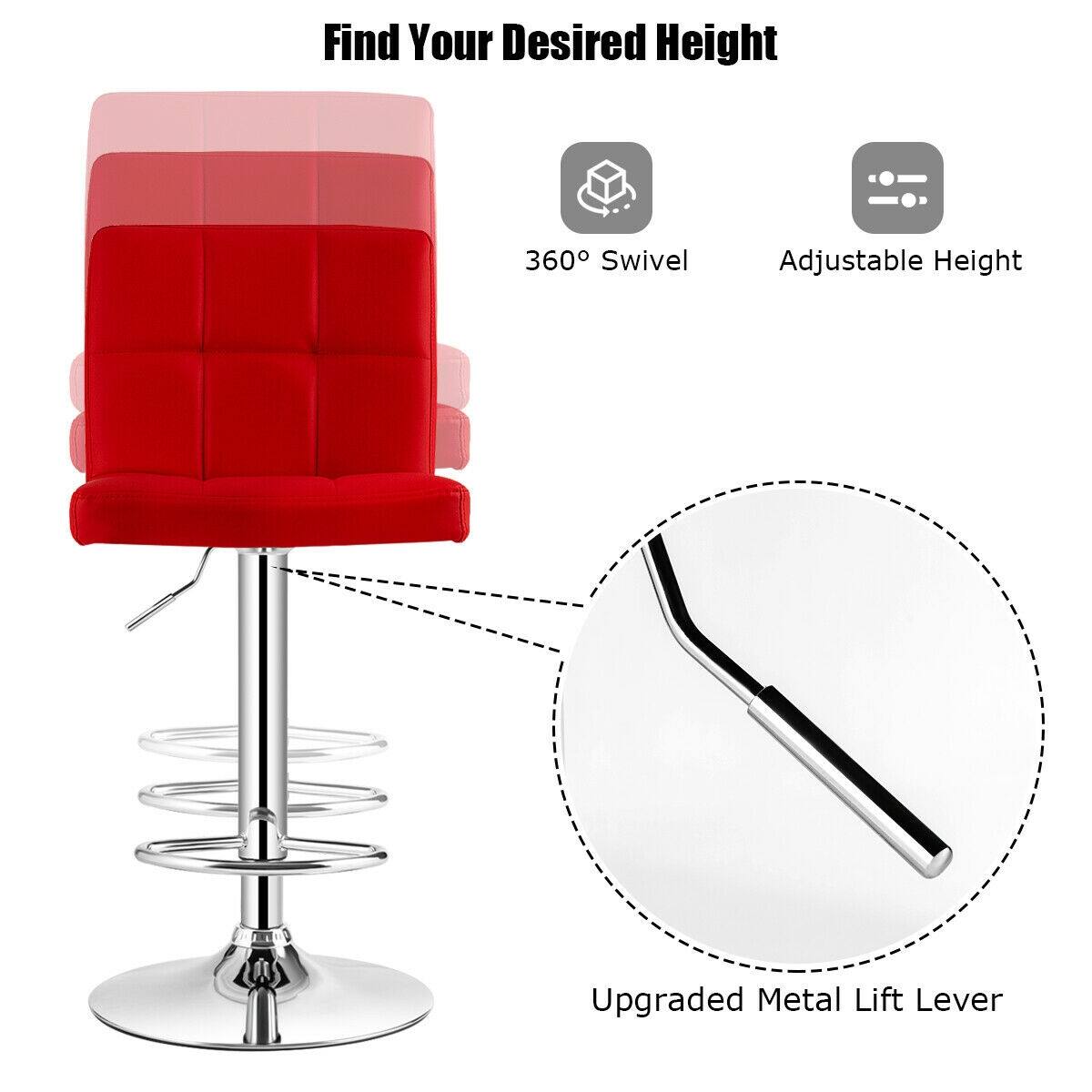 Find Your Desired Height, 360° Swivel, Adjustable Height, Upgraded Metal Lift Lever