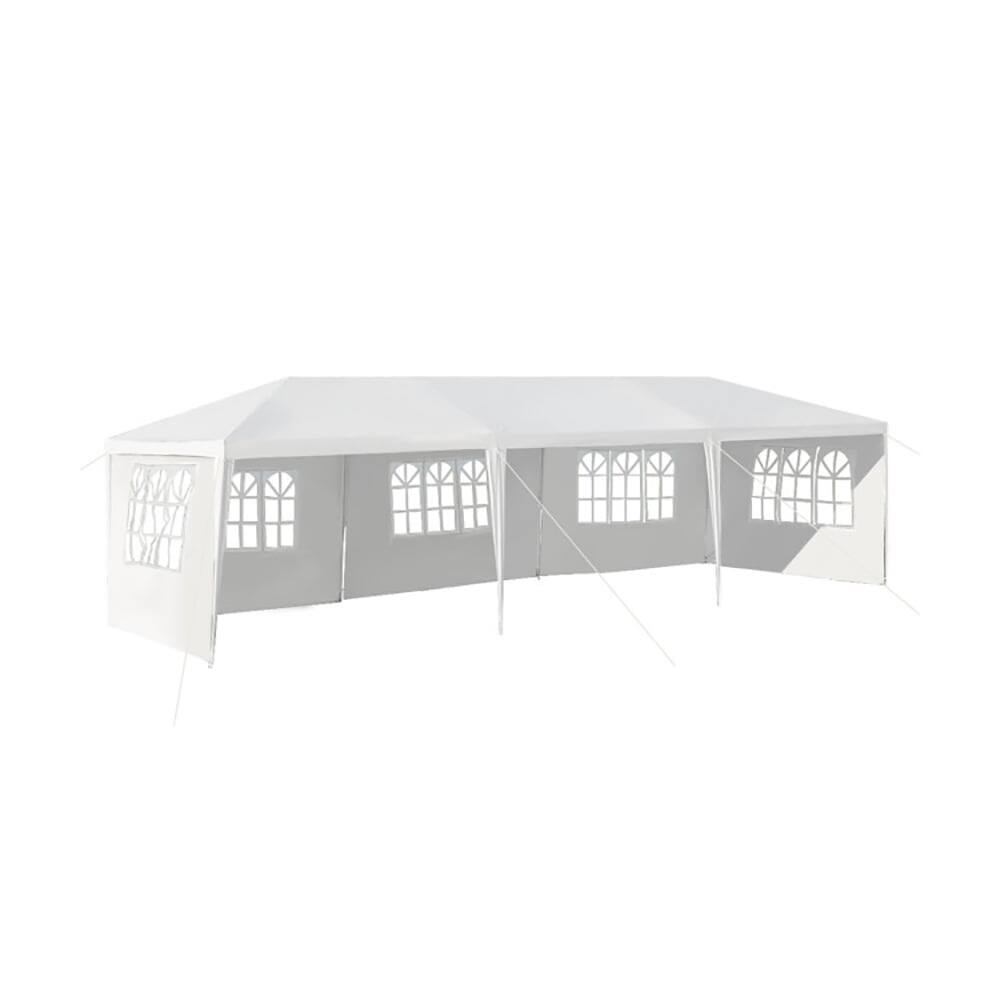 Front. Kadyn - 10 x 30 ft White Event Outdoor Canopies, Removable Sidewalls.