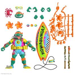 Super7 - ULTIMATES! 7 in Plastic Teenage Mutant Ninja Turtles Action Figure - Sewer Surfer Mike