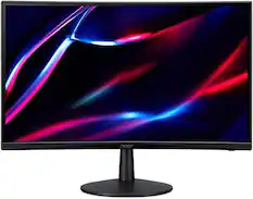 Front. Acer - acer Nitro ED240Q 24-Inch 1500R Curved FHD Monitor, FreeSync, ZeroFrame Design, HDMI, VGA, VESA Mount (100mm) Black.