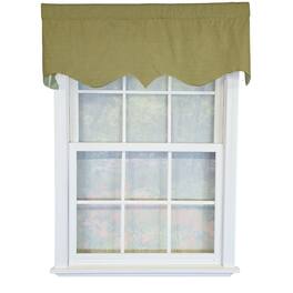 RLF Home - 100% Cotton Basket Weave Regal With Poly/Cotton lining Rod Pocket Valance 50" x 15" - Loden