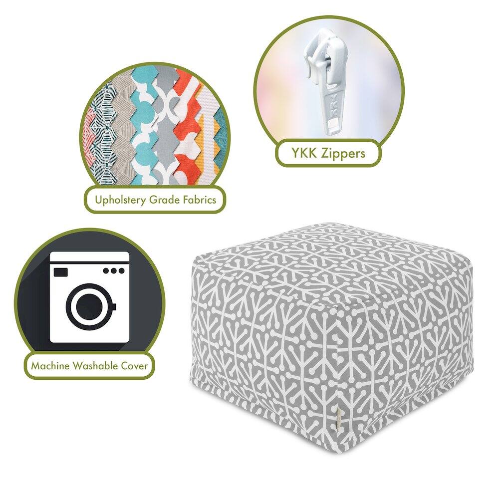 - Upholstery Grade Fabrics
- YKK Zippers
- Machine Washable Cover