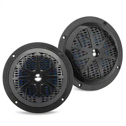 Front. Pyle - Pyle PLMR51B 5.25” Dual Marine Speakers, 100W, Waterproof, Outdoor Audio System (Black).