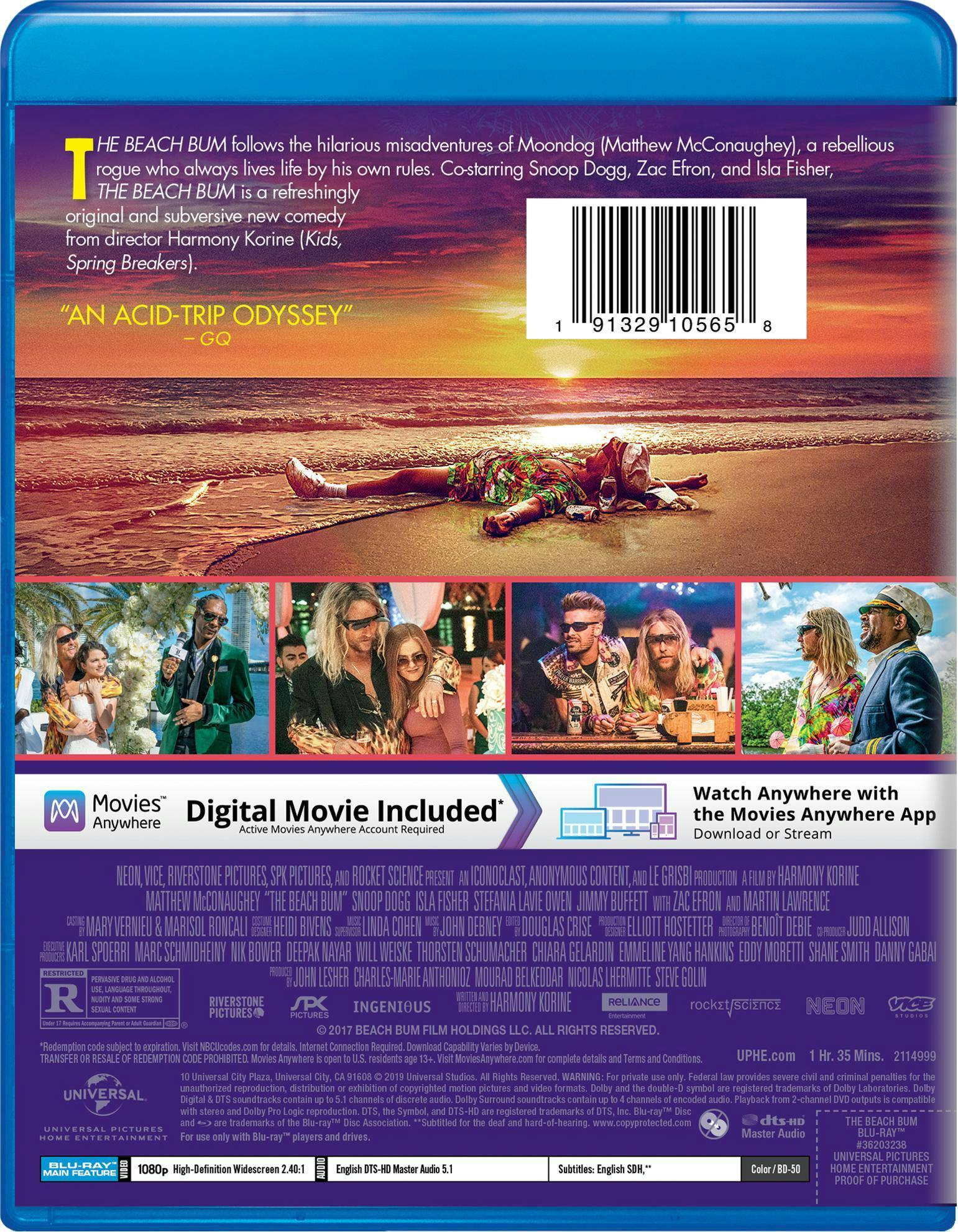 Back. The Beach Bum   - BLU-RAY.