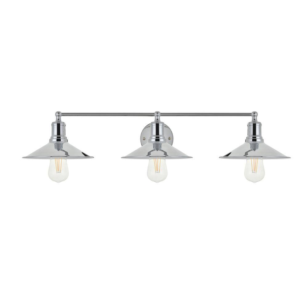 Alt View 6. Living District - Etude 3 light chrome Wall Sconce - Chrome.