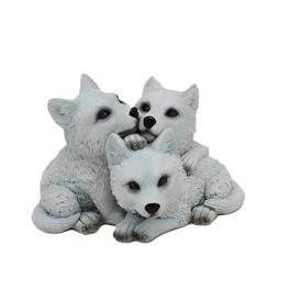 FC Design - 5.25"W Wolf Cubs Cuddling Figurine Statue Office Desk Tabletop Home Decor Gift - Multi-Color