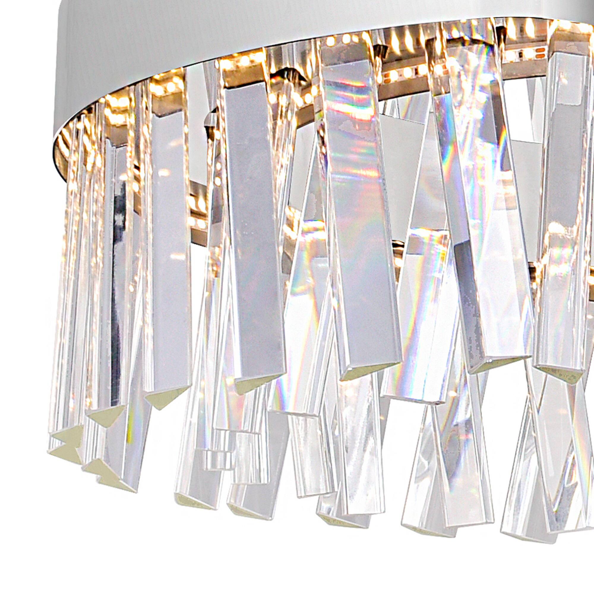 Angle. CWI Lighting - Glace LED Chandelier With Chrome Finish - Chrome.