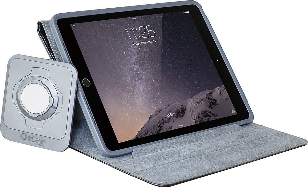 Front. Otterbox - Agility Portfolio Case, Shell and Wall Mount for Apple® iPad® Air 2 - Black.