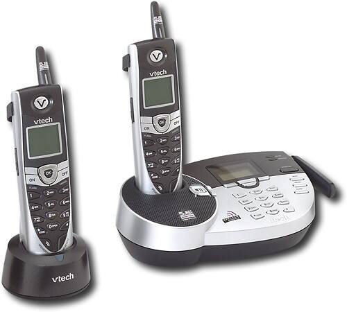 Angle Standard. VTech - 5.8GHz Expandable Cordless Phone System w/Call-Waiting Caller ID - Black/Silver.