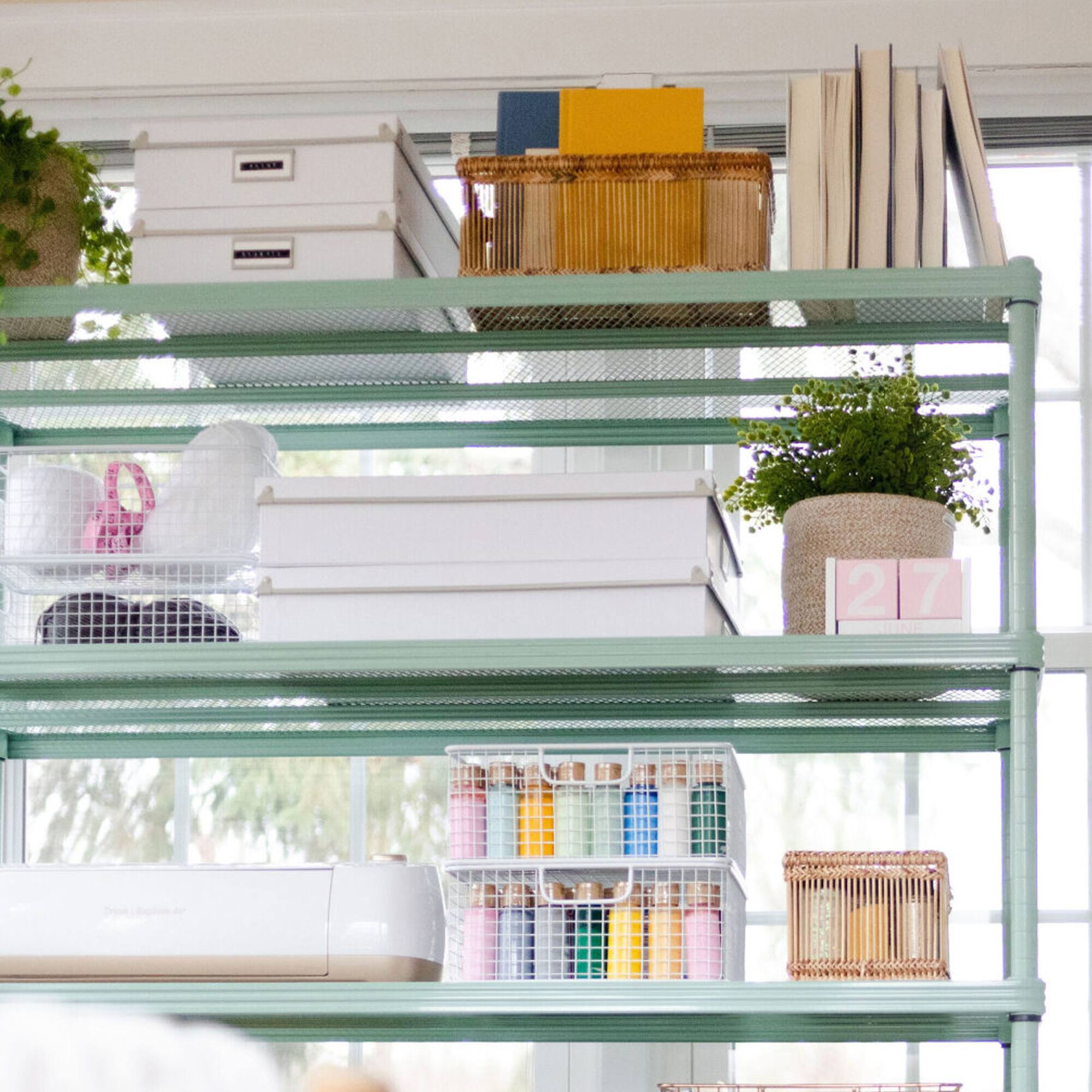 Alt View 5. Design Ideas - Design Ideas MeshWorks 5 Tier Full-Size Metal Storage Shelving Unit Rack, Sage - Sage Green.