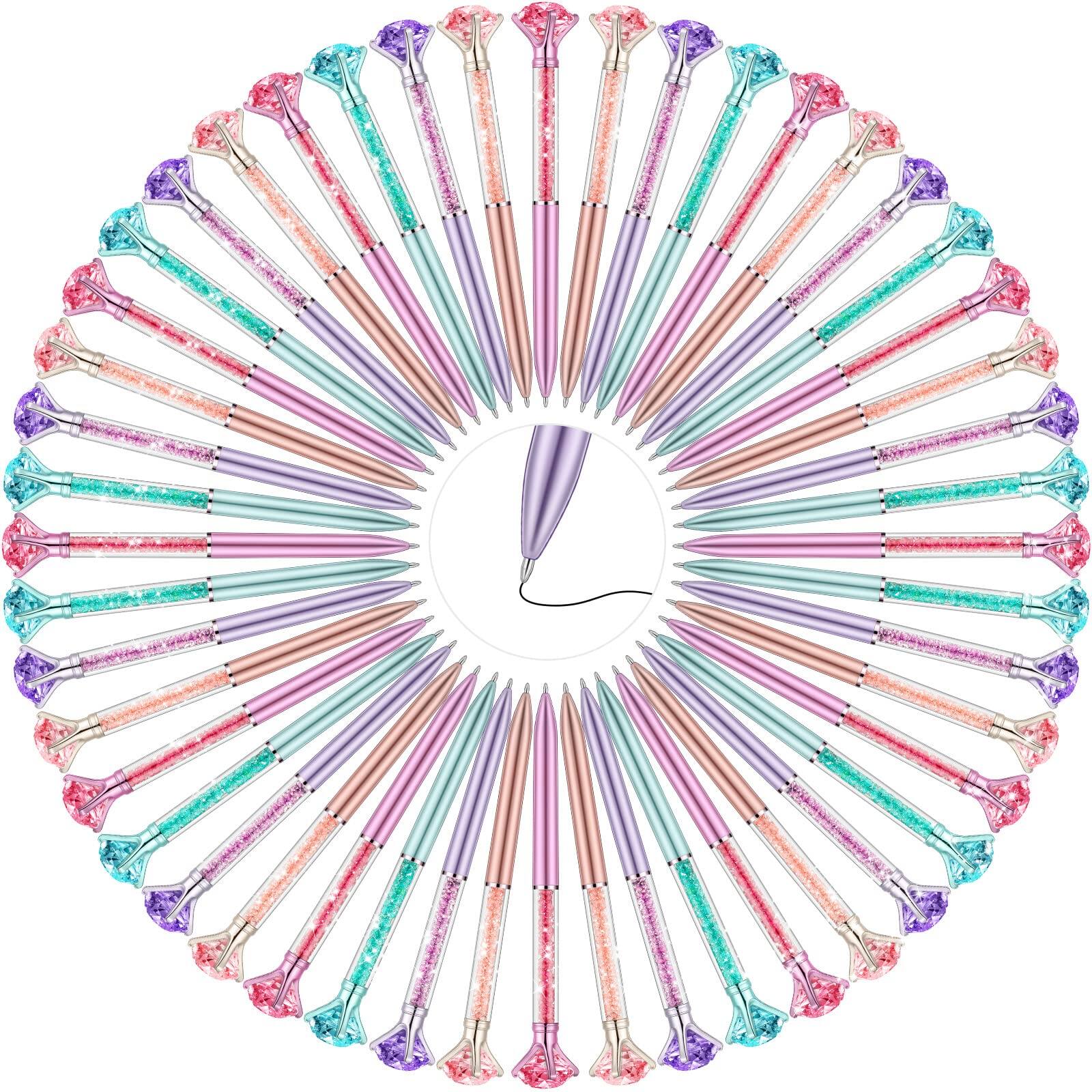 Alt View 6. Paradigms Interiors - 60 Pens Crystal Glitter Bridal Shower Ballpoint Set Bulk Ink Rhinestone Fancy Gift For Women Students School Office S....