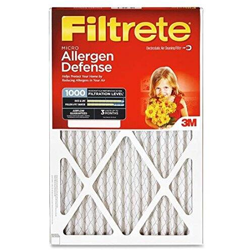 Filtrete MICRO Allergen Defense Air Filter Helps Protect Your Home by Reducing Allergens in Your Air 1000 FILTRATION LEVEL 3 MONTHS 3M