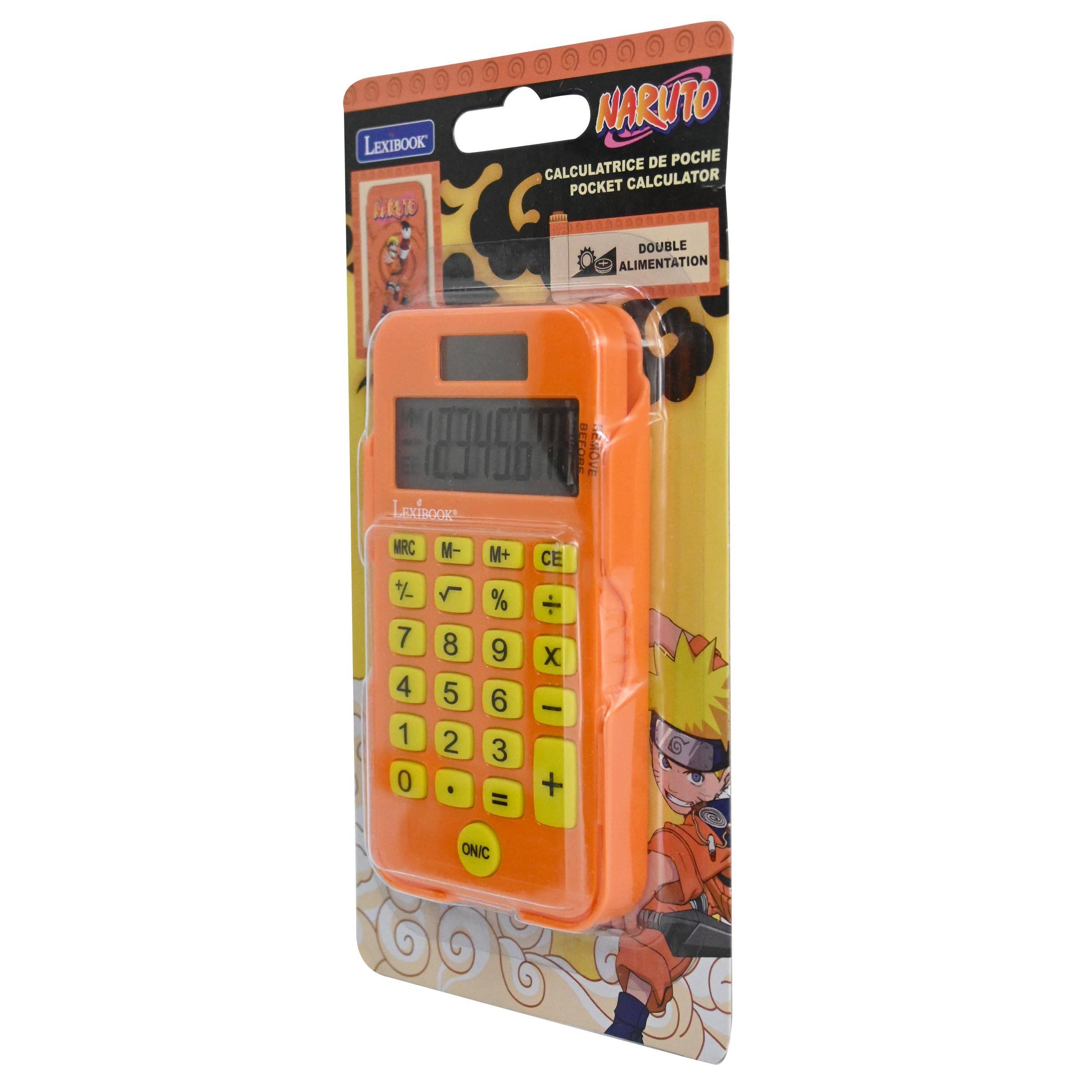 LEXIBOOK NY NARUTO DE POCHÉ CALCULATRICE CALCULATOR POCKET DOUBLE ALIMENTATION LEXIBOOKS MRC M- + 7 8 4 5 1 2 0 M+ % 9 6 3 = CE X - + 1201 ON/C