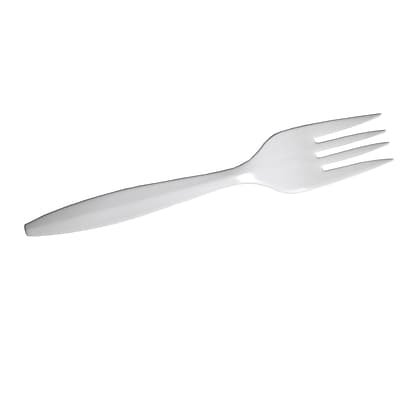 Alt View 3. Dixie - Plastic Fork 6", Medium-Weight, 1000/Pack - White.