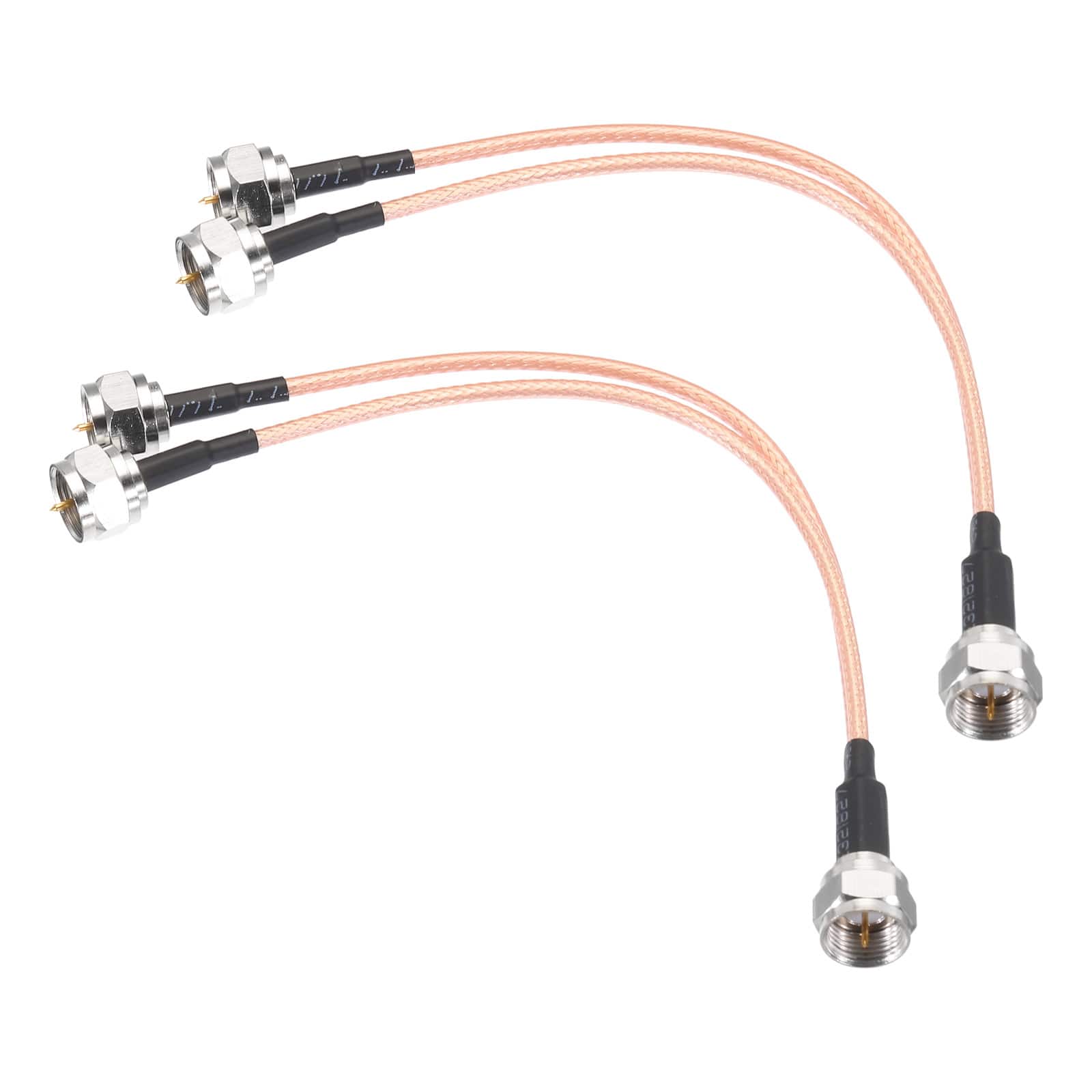 Unique Bargains - 2pcs 6″ RG6 3-Way Coax Splitter - Rose Gold