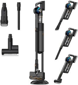 JIGOO - V700 Cordless Vacuum Cleaner, 480W All-In-One Stick Vacuum w/ Dual LED, 33KPa Suction, 55min Runtime, for Floor, Carpet