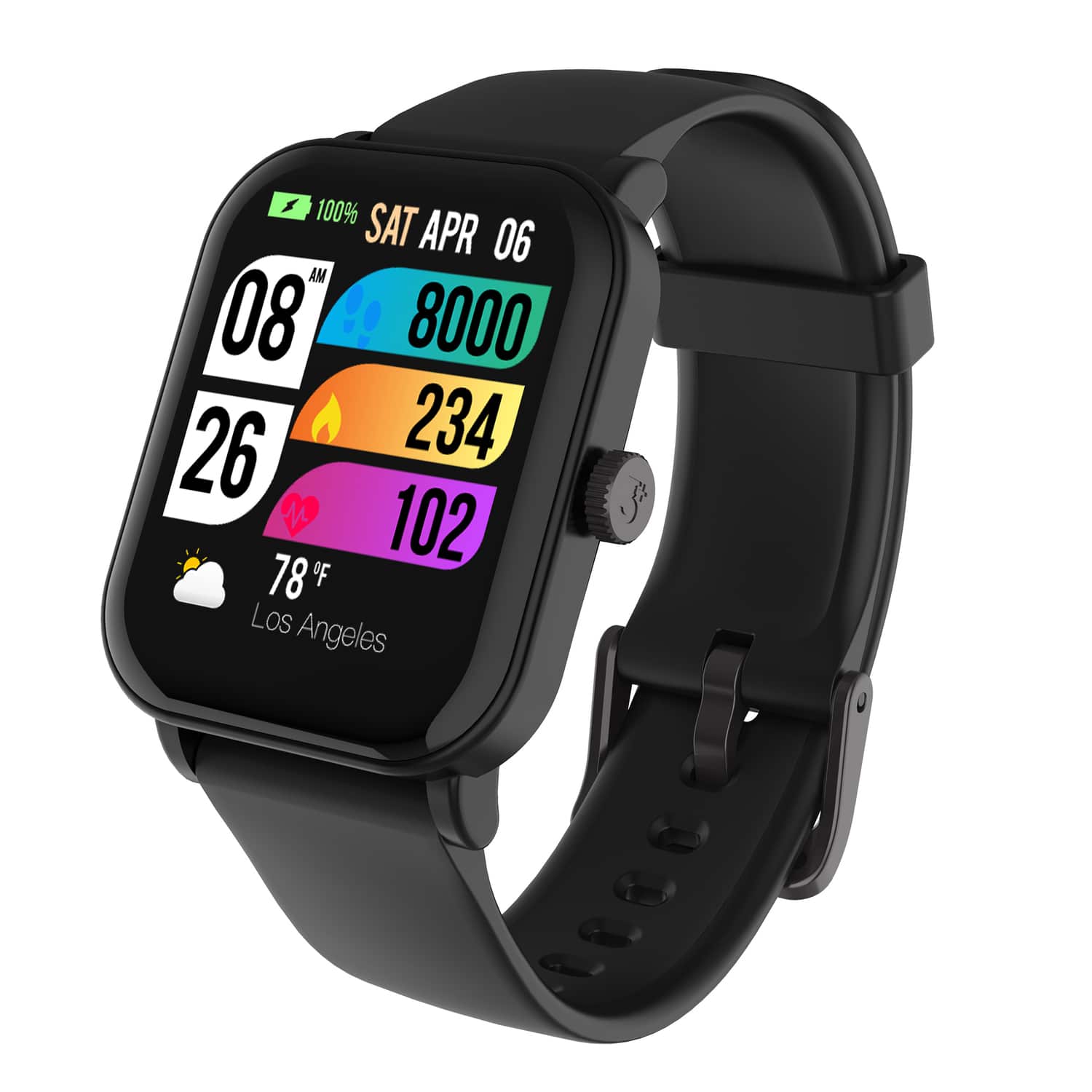3Plus - Vive+ (Gen 2) GPS Smartwatch, 1.72" Color Display, Bluetooth, Heart Rate, Blood Oxygen, Sleep, 25+ Workouts, IP68 - Black - (2025)