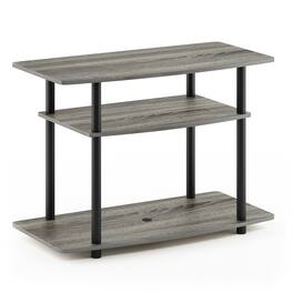 Furinno - Turn-N-Tube No Tools 3-Tier TV Stands - French Oak/Black