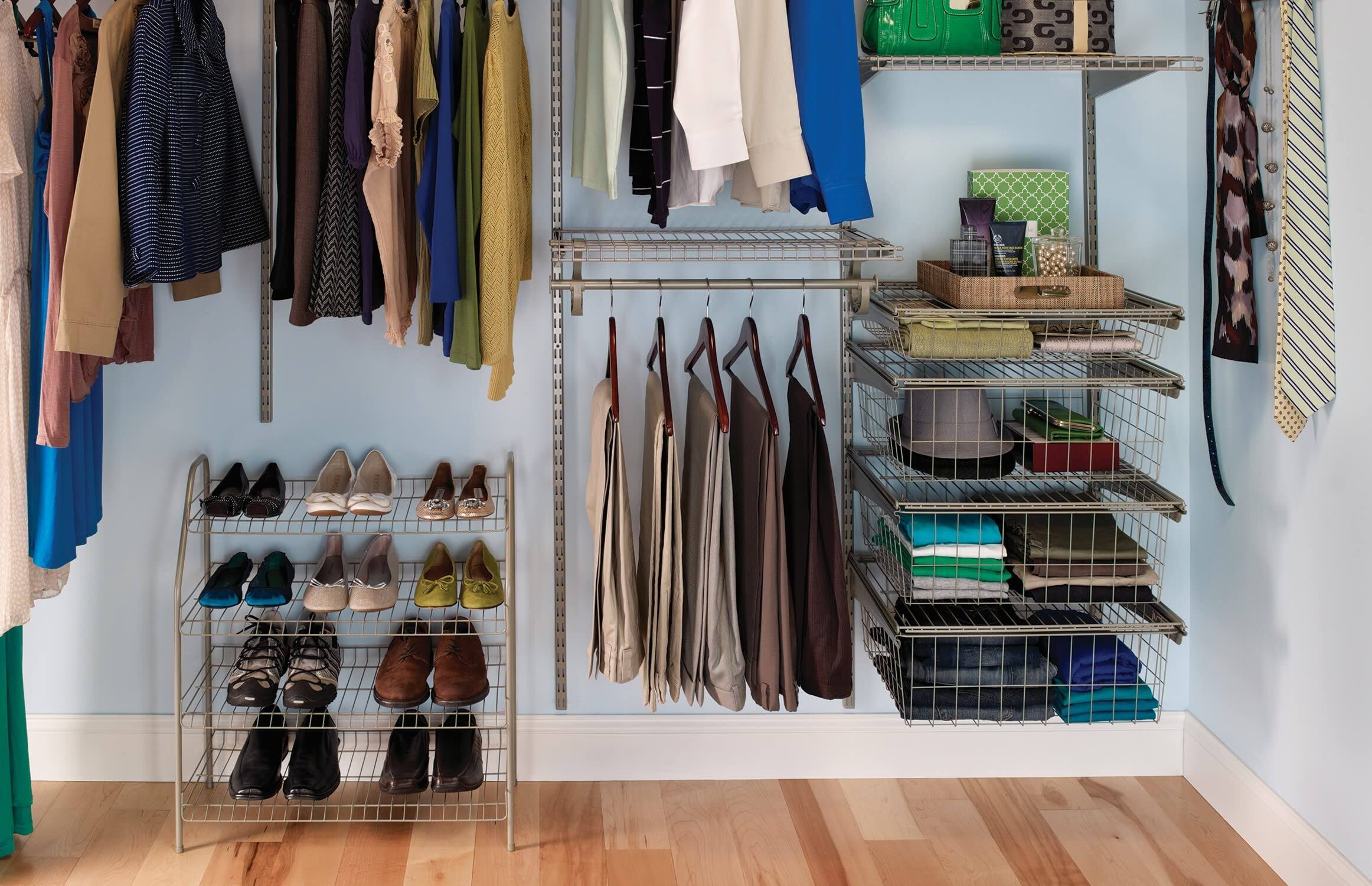 Alt View 2. Reds Spade - ClosetMaid 4-Tier Wire Shoe Rack Organizer, Nickel Finish, Easy to Assemble, Holds 12 Pairs, for Closet, Be... - Nikel.