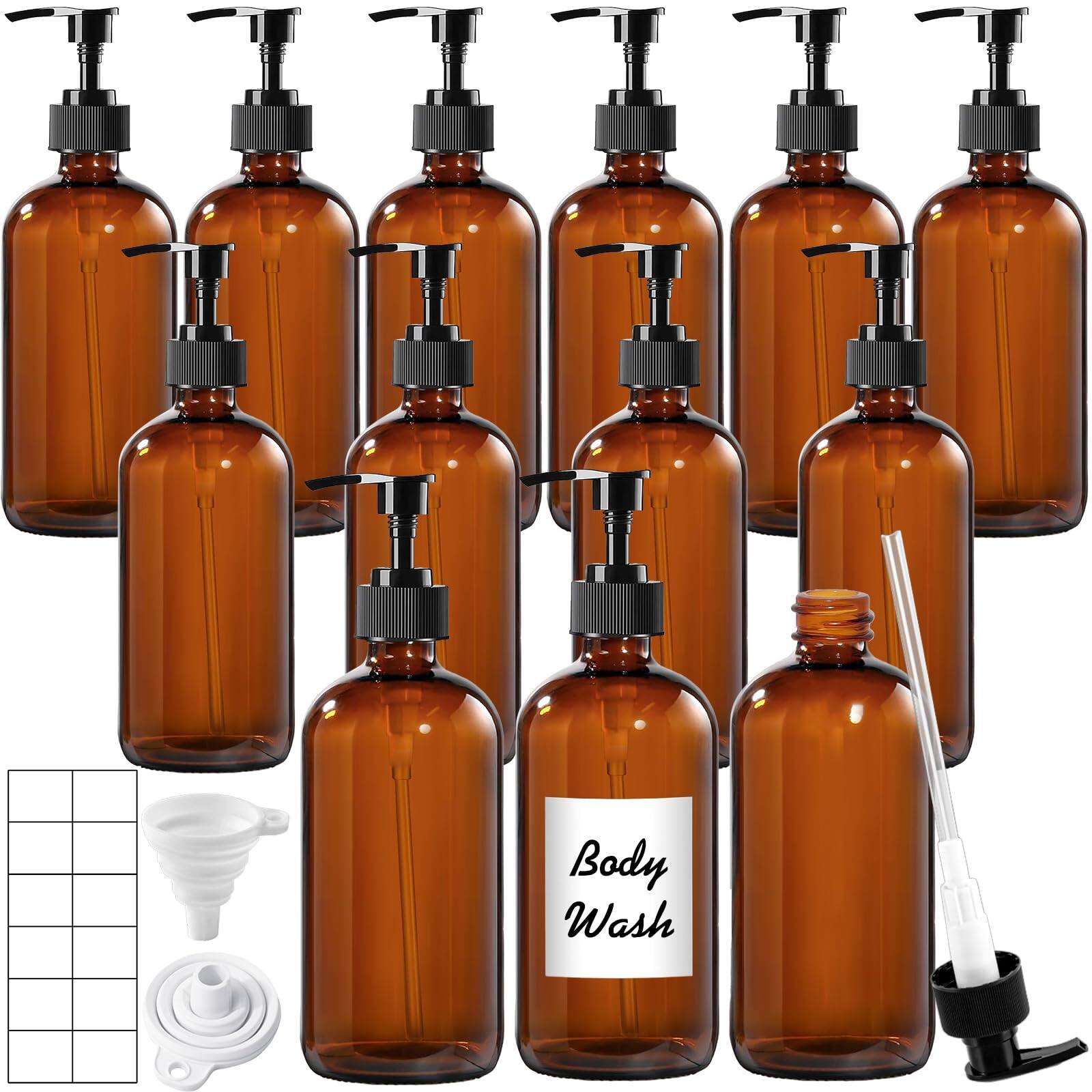 Dapper Styles Glass Bottles With Pump Dispensers Refillable Empty For ...
