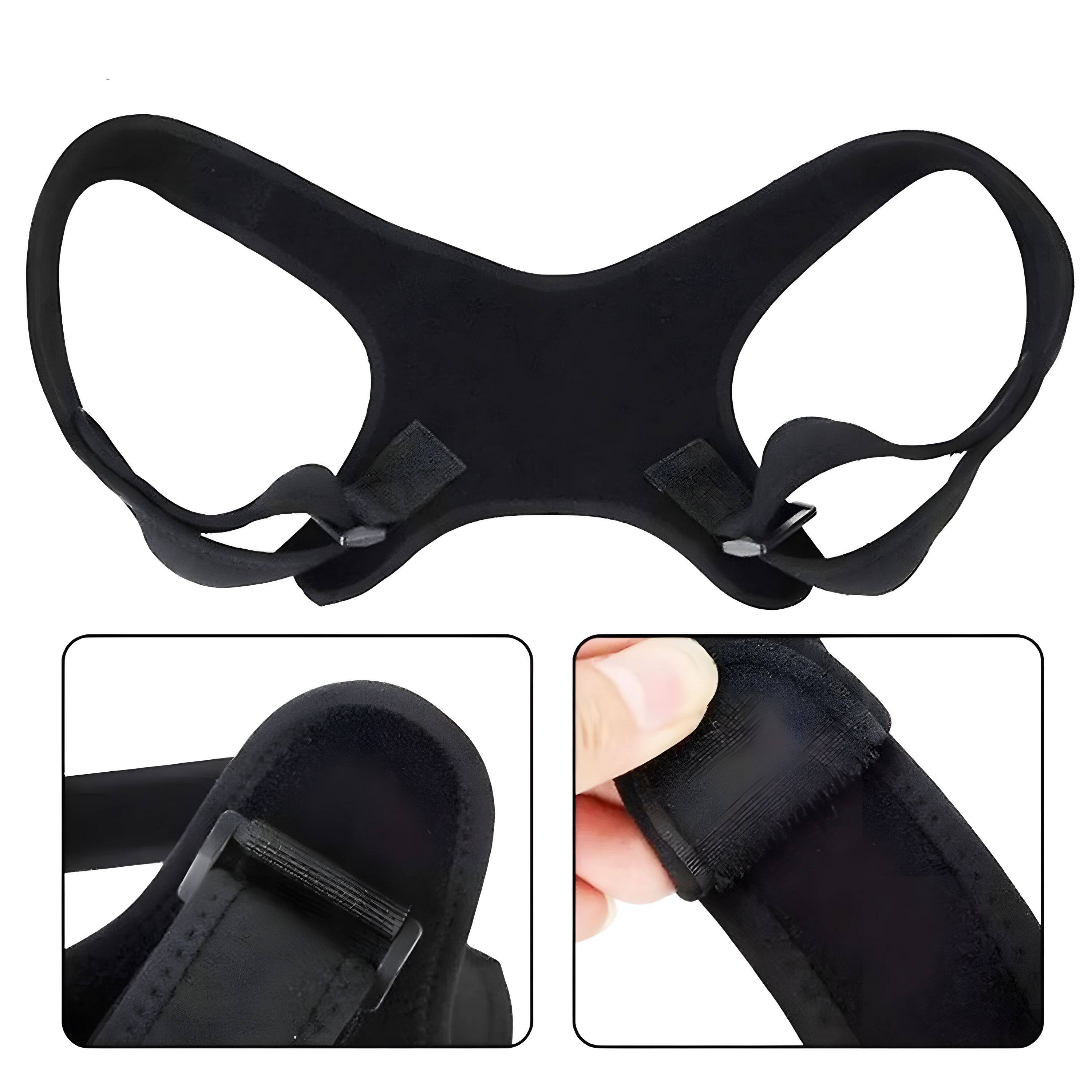 Angle. Kitcheniva - Unisex Adjustable Posture Brace Back Shoulder Corrector - Black.