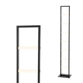 Jonathan Y - Ivan 59.3" Minimalist Modern Iron Ladder Dimmable Integrated LED Floor Lamp - Black