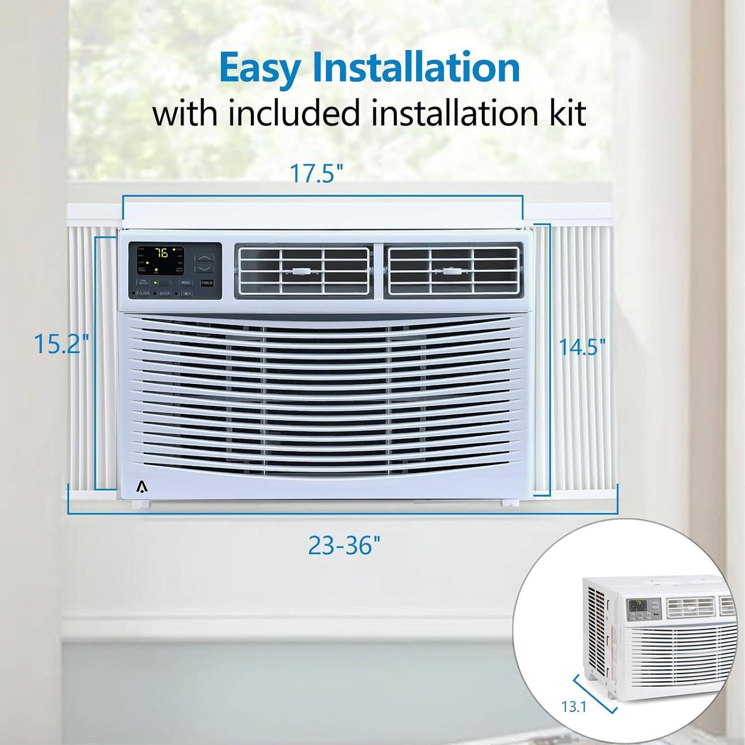 Easy Installation with included installation kit

17.5"  
15.2"  
14.5"  
23-36"  
13.1"