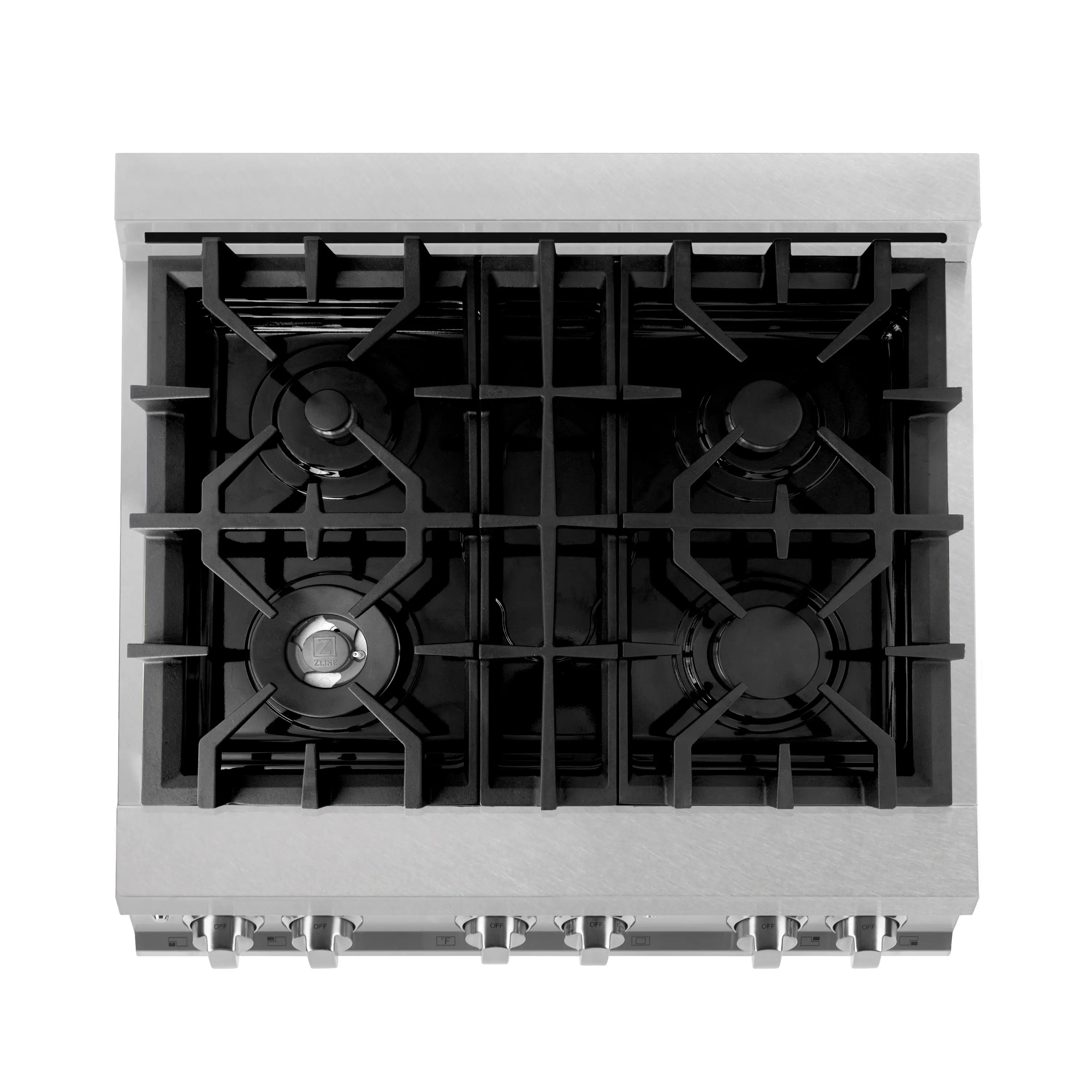 Alt View 8. ZLINE - 30 in. Wide 4 Burner Legacy Dual Fuel Range in Satin Stainless Steel w/ White Matte Door (RAS-WM-30) - Matte White.