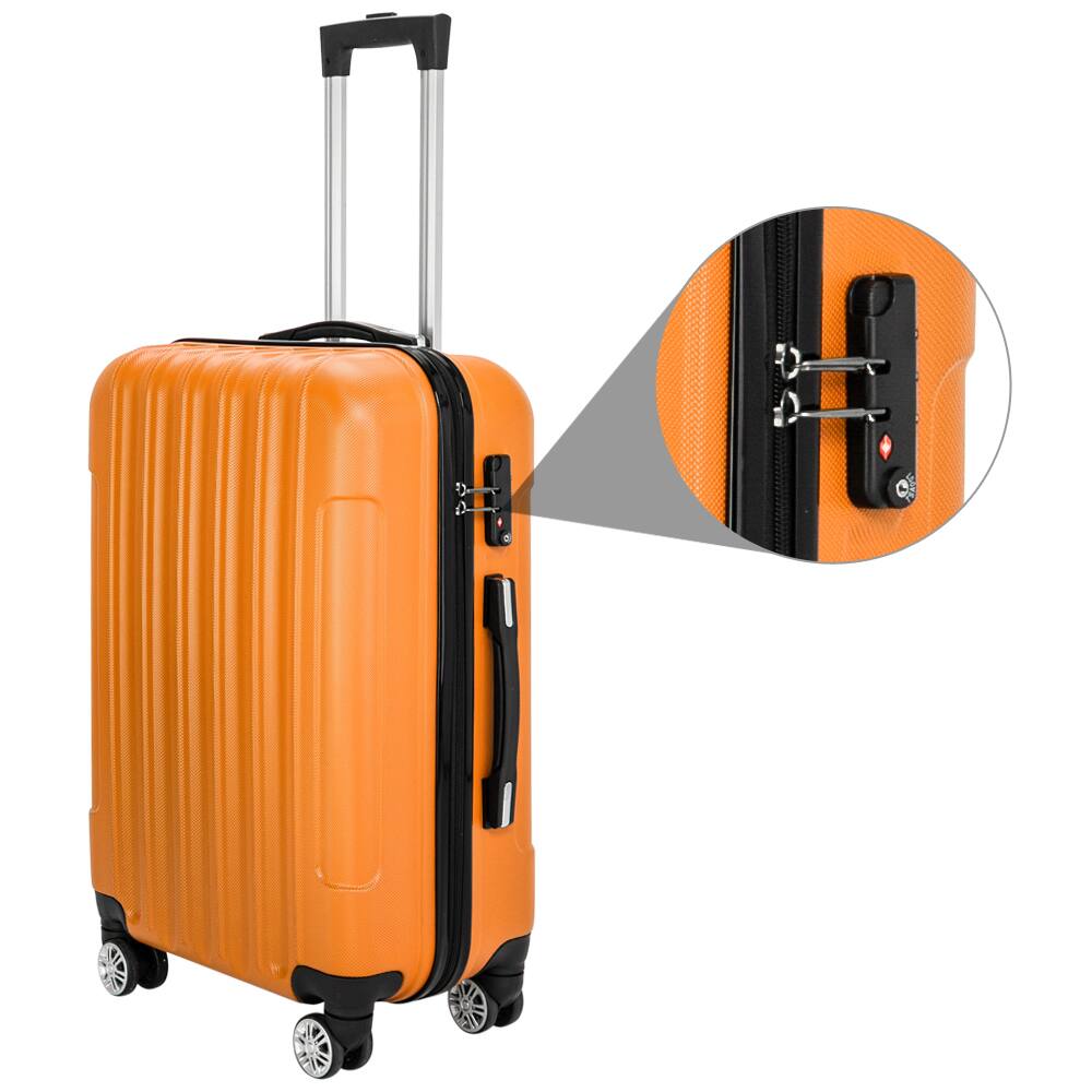 Alt View 2. Winado - 20"/24"/28" Luggage Set 3 Piece, ABS Hard Shell Suitcase Set for Travel, Spinner Wheels and TSA Lock - Orange.
