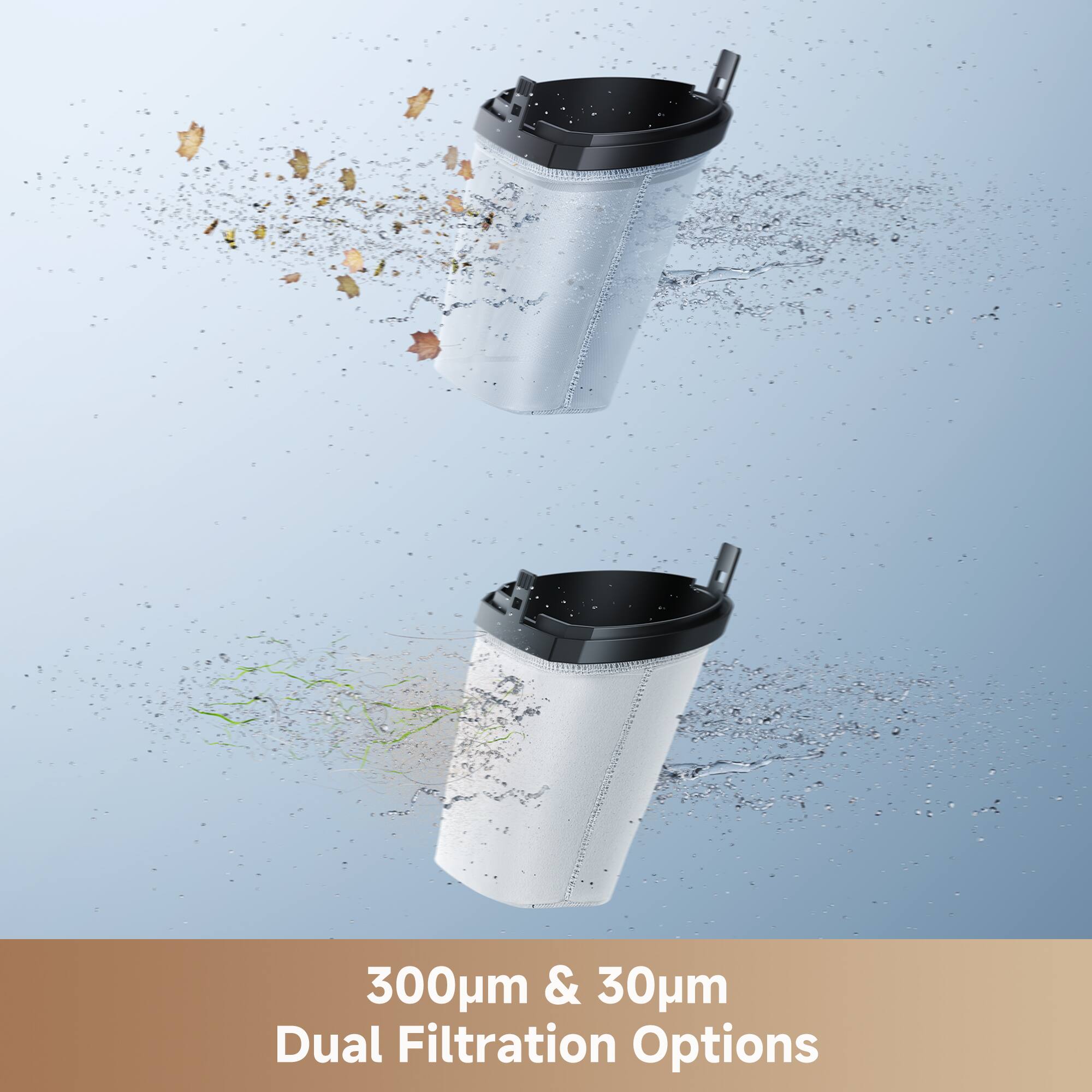 300µm & 30µm Dual Filtration Options