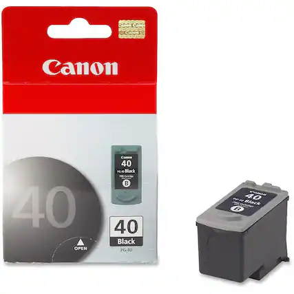 Front. Canon - 40 Standard Capacity - Black Ink Cartridge - Black.