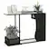 Front. Costway - 43.5" Console Table with Faux Marble Top & 2 Storage Compartments Entryway Hallway - White/Black.