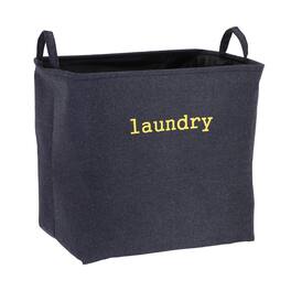 Unique Bargains - Laundry Hamper Collapsible with Handles, 16.5x13x16.5 Inch Foldable Storage for Clothes, Blankets, Bedroom, Bathroom - Blue
