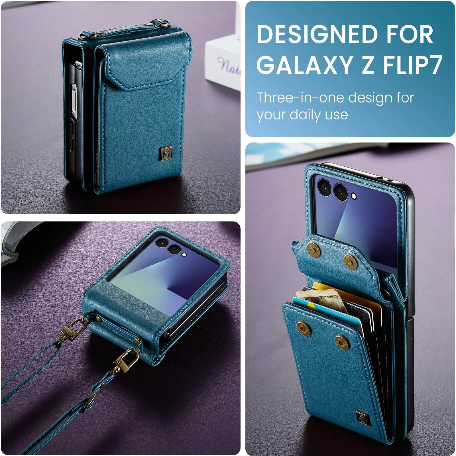 DESIGNED FOR GALAXY Z FLIP7  
Three-in-one design for your daily use