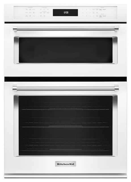 Kitchenaid 27 Single Electric Convection Wall Oven With Built In Microwave White Koce507ewh Best Buy