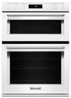 KitchenAid - 30" Single Electric Convection Wall Oven with Built-In Microwave - White - Front_Zoom
